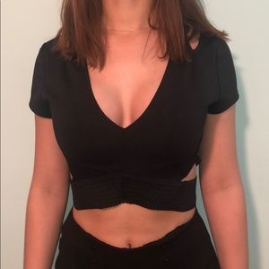 Black cropped top